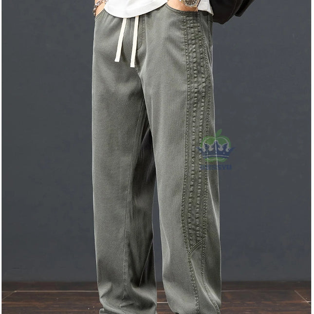 Sommerbukser for Herre i Lyocell – Løse, Vide Joggebukser med Elastisk Midje (opp til 5XL)