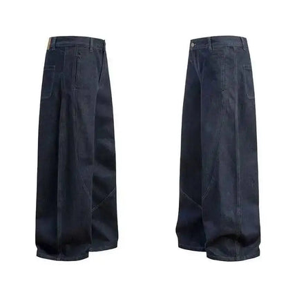 Unisex-Jeans mit weitem Bein – amerikanischer Stil mit „Knife Cut“-Design | Trendige Jeansjacke im High-Street-Look