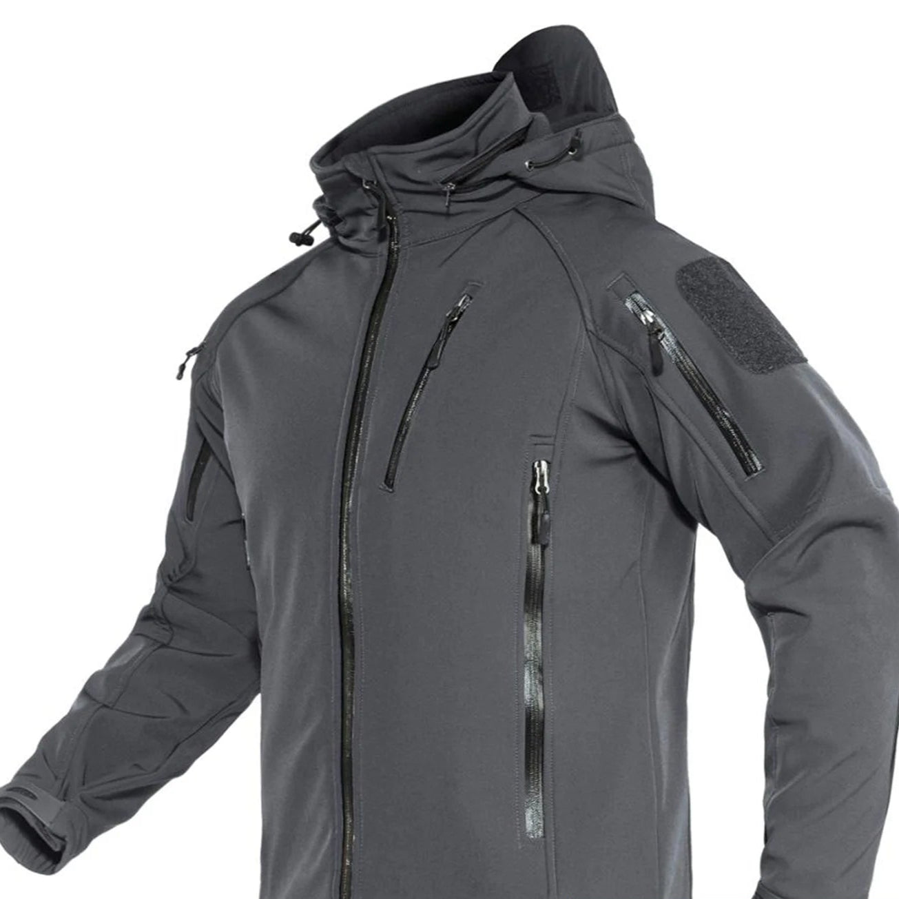 Softshell Jakke med Hette – Vanntett & Vindtett | Varm Fleecefôret Herrejakke til Tur & Hverdag