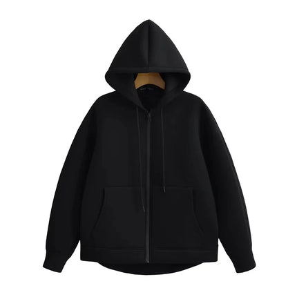 Unisex Hettegenser med Glidelås – Oversized Streetwear Hoodie med Doble Lommer | Varm & Trendy til Høst og Vinter