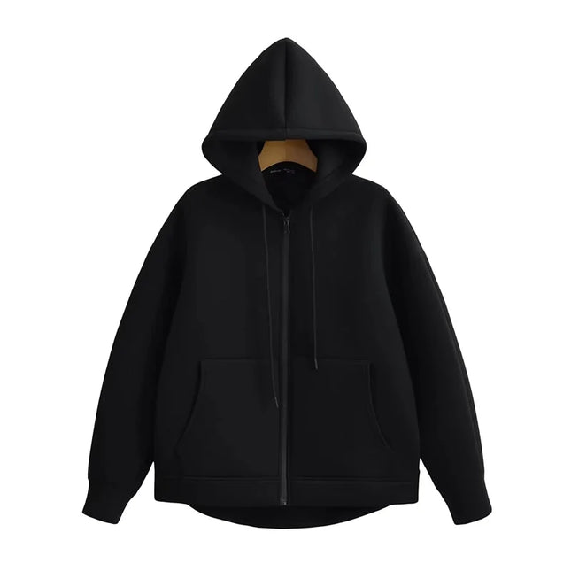 Unisex Hettegenser med Glidelås – Oversized Streetwear Hoodie med Doble Lommer | Varm & Trendy til Høst og Vinter