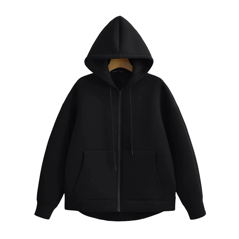 Unisex Hettegenser med Glidelås – Oversized Streetwear Hoodie med Doble Lommer | Varm & Trendy til Høst og Vinter