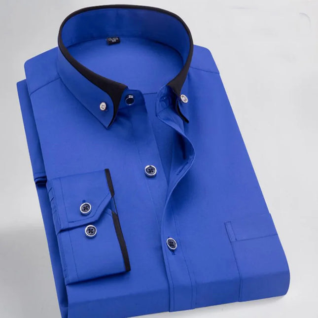 Formell Herreskjorte med Lange Ermer – Perfekt for Bryllup og Fest, Tilgjengelig i Store Størrelser (Opp til 14XL)