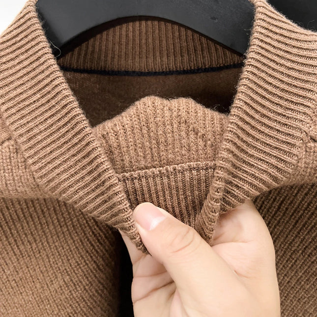 Luksuriøs Ullgenser for Herre – Vintergenser med Lange Ermer i Strikket Design (2024)