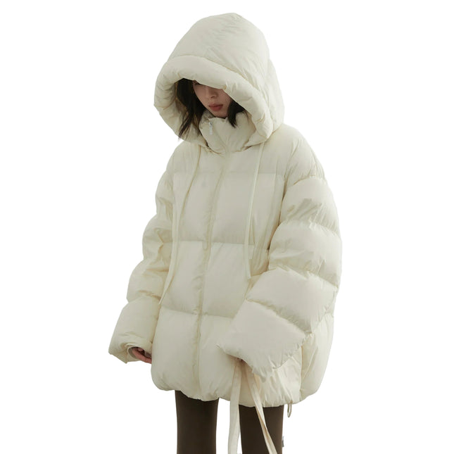 Dunjakke for Dame – 90% Hvit Andedun | Løs, Lett og Varm Hettejakke til Høst & Vinter 2024