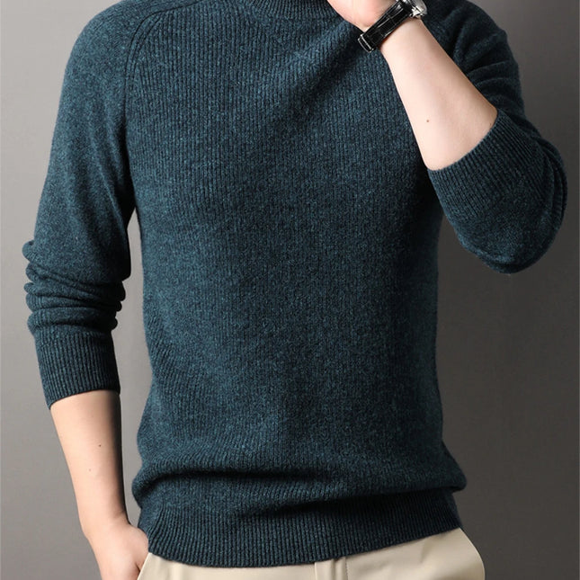 Luksuriøs Ullgenser for Herre – Vintergenser med Lange Ermer i Strikket Design (2024)