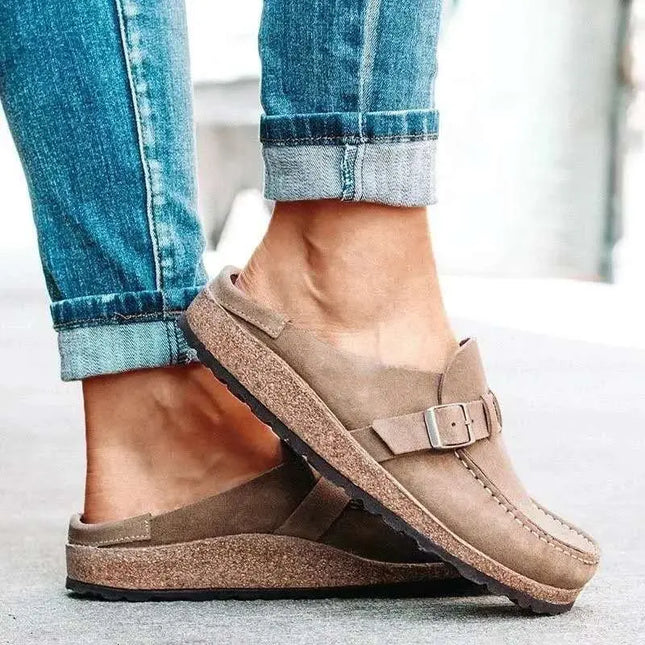 Damesko i Retro Stil – Komfortable Slip-on Loafers med Plattformsåle