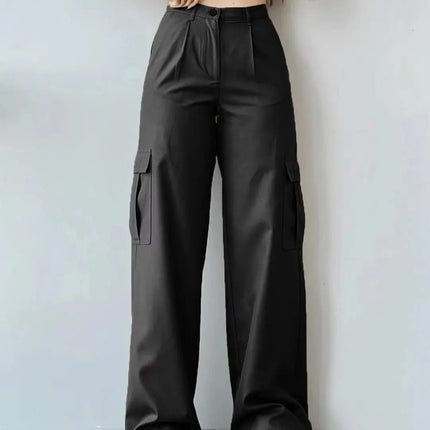 Vintage Cargo Bukser til Dame – Trendy Y2K Parachute Pants i Beige