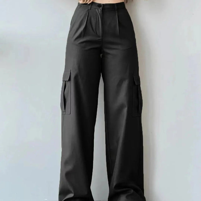 Vintage Cargo Bukser til Dame – Trendy Y2K Parachute Pants i Beige