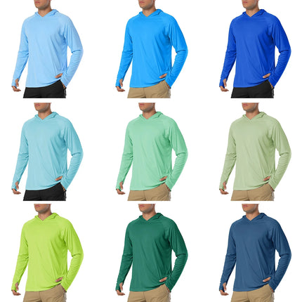 UV-beständiges, langärmliges T-Shirt mit Hette – Lett und Hurtigørkende für Herren
