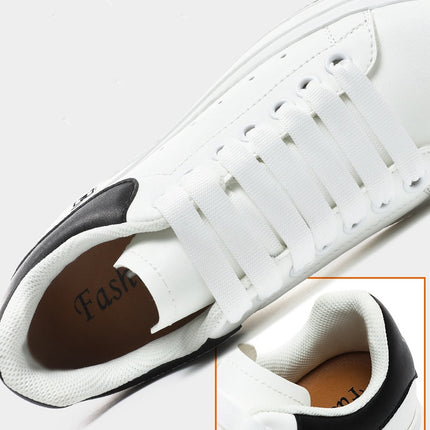 Herresneakers med Skjult 6 cm Løft – Tidløs Stil i Hvit eller Svart (Str. 37–46)