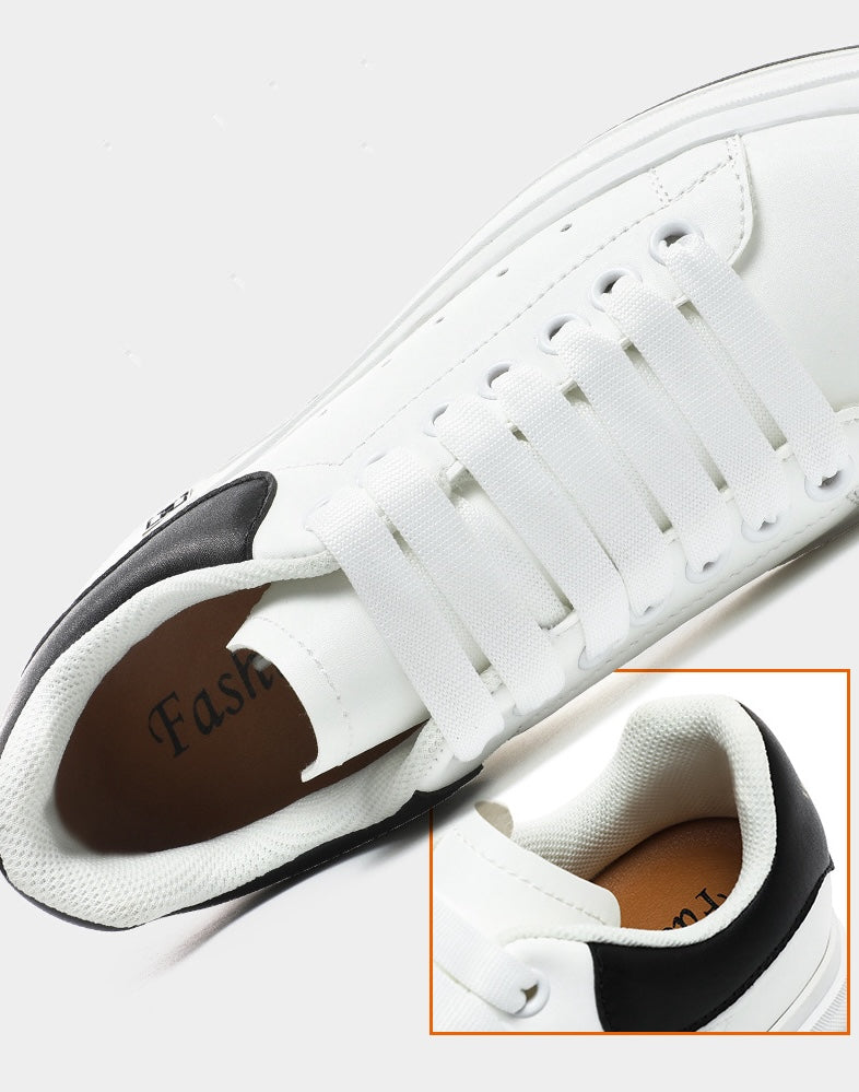 Herresneakers med Skjult 6 cm Løft – Tidløs Stil i Hvit eller Svart (Str. 37–46)