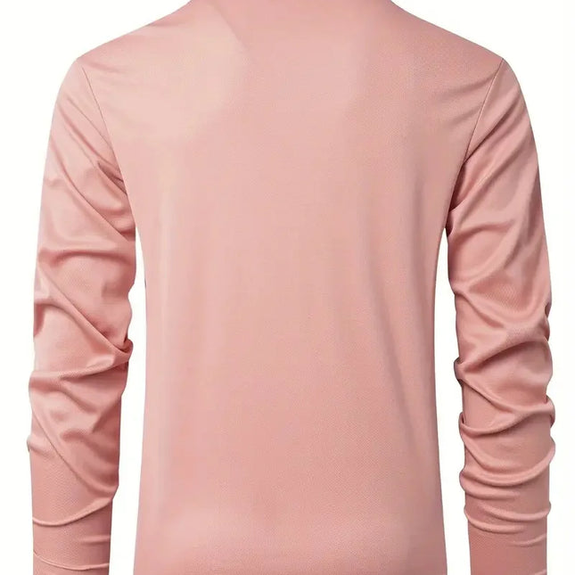 Langermet Polo for Menn – Klassisk Business-Casual Skjorte med Krage (Vår & Høst)