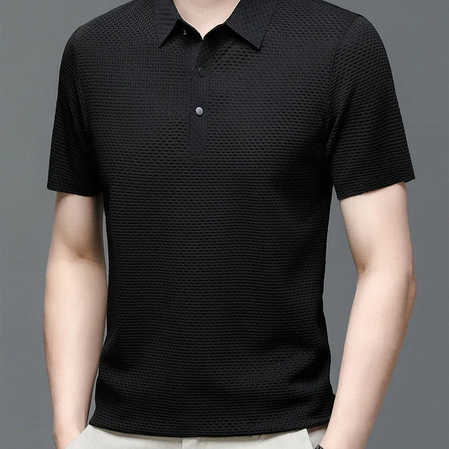 Kortermet Polo T-skjorte for Herre – Sommerlig, Pustende og Business Casual (M–4XL)