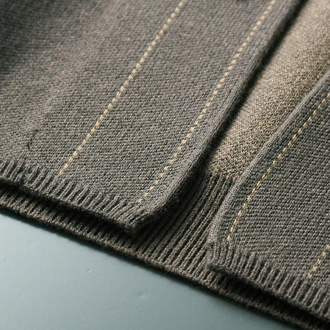 Herre Strikket Ulljakke – Varm Business Cardigan i Kasjmirblanding