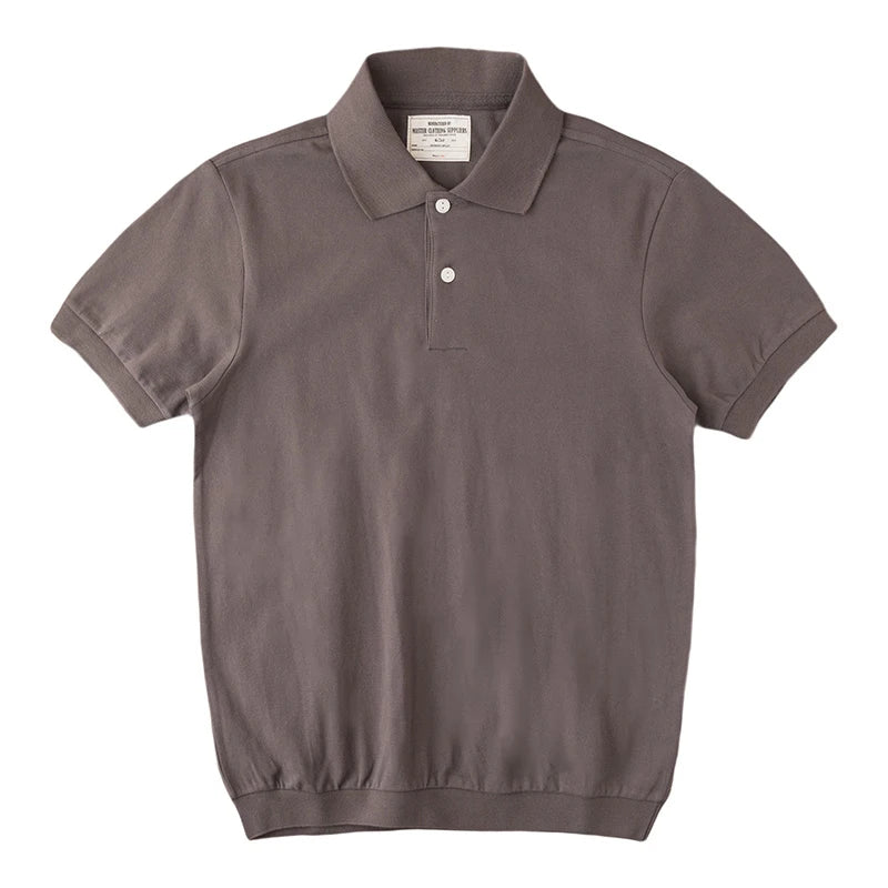 Retro Casual Polo T-skjorte til Herre – 100% Bomull, Kortermet Sommerstil