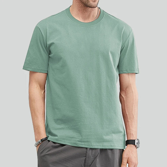 Unisex Basic T-skjorte i 100% Bomull – Oversized Ensfarget Topp for Menn, Kvinner og Ungdom | Komfortabel Sommertee