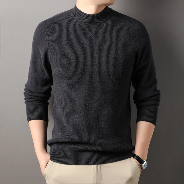 Luksuriøs Ullgenser for Herre – Vintergenser med Lange Ermer i Strikket Design (2024)