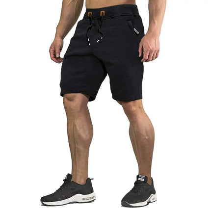 Sommerens Bomullsshorts for Menn – Joggers med Elastisk Liv og Glidelåslommer