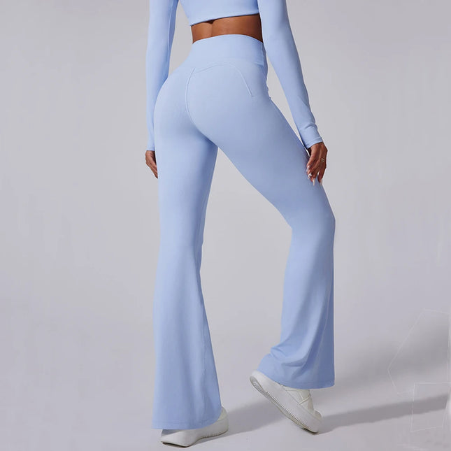 Høytlivs Flared Leggings for Dame – Trening, Yoga & Fitness | Vide Sportstights med Magekontroll og Komfortabel Passform
