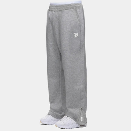 Y2K Joggebukse – Grå Brodert Streetwear | Unisex Retro Hip Hop Sweatpants