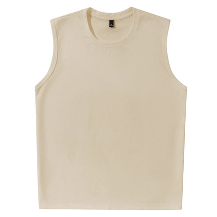 Ermeløs Topp til Herre – Faux Suede Singlet i Løs Vintage Stil
