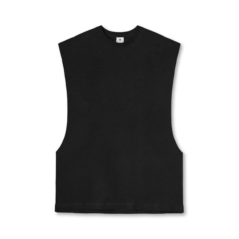 Sommer Singlet med Åpen Side – Mesh Treningstopp uten Ermer for Herre