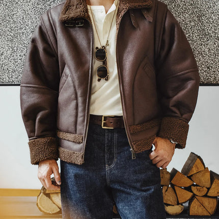 Vintage B3 Bomberjacke für Herren – Skinnjacke aus Fleece