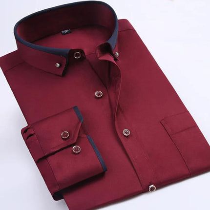 Formell Herreskjorte med Lange Ermer – Perfekt for Bryllup og Fest, Tilgjengelig i Store Størrelser (Opp til 14XL)