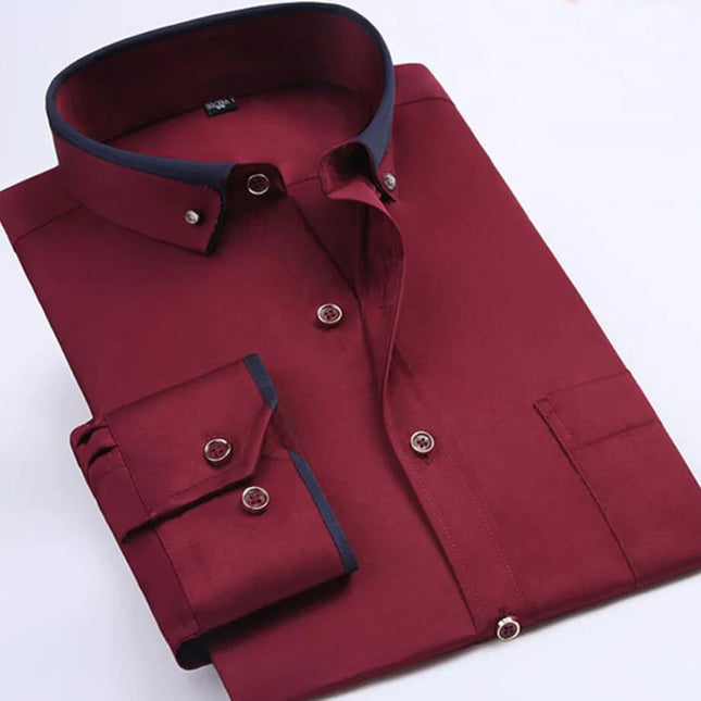 Formell Herreskjorte med Lange Ermer – Perfekt for Bryllup og Fest, Tilgjengelig i Store Størrelser (Opp til 14XL)