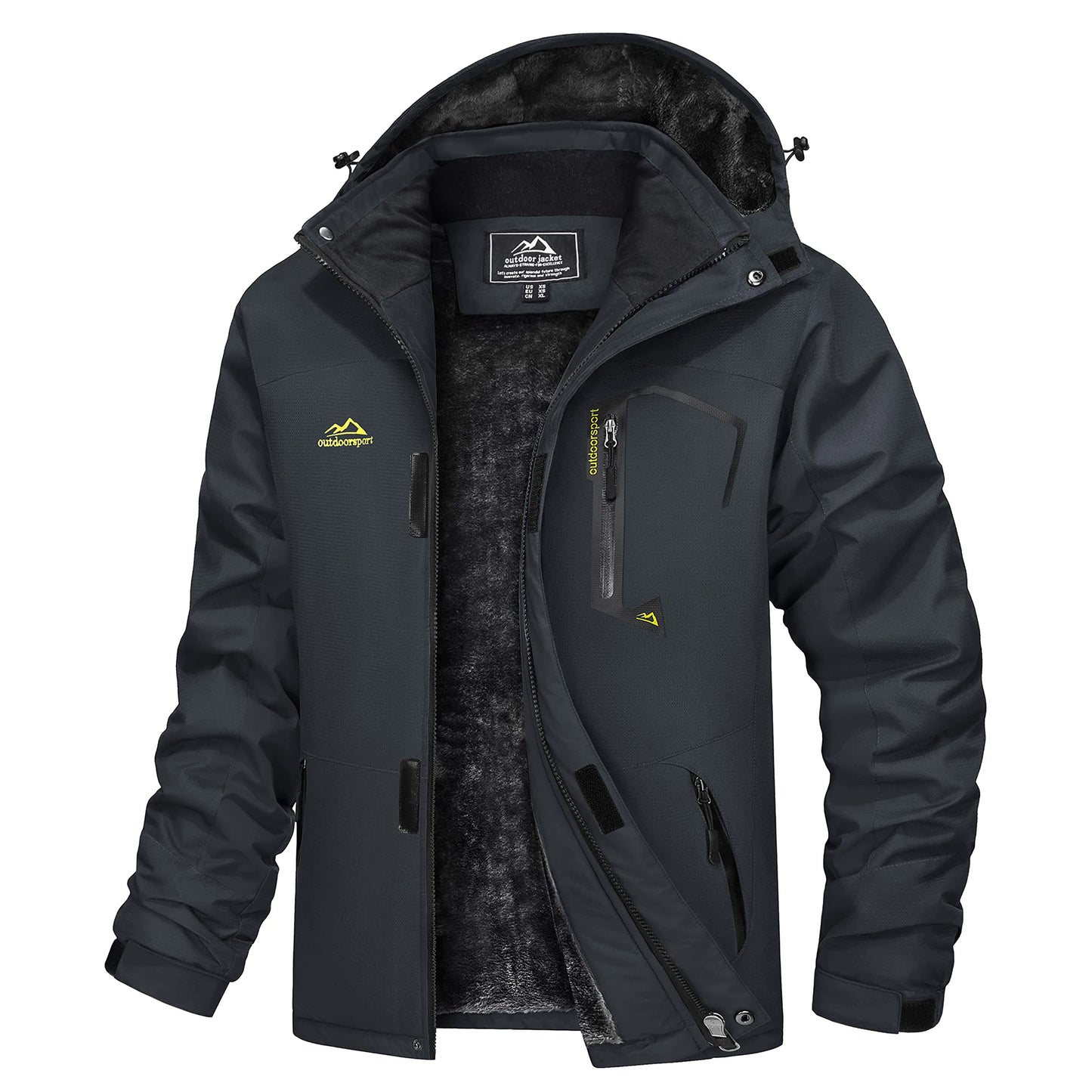 Herre Skijakke – Vanntett & Varm Parkas med Hette | Tykk Vinterjakke til Snø & Kulde