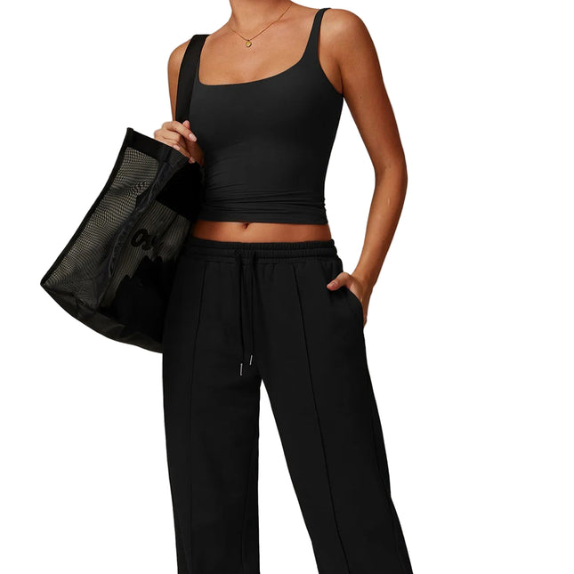 Sports-BH & Treningssinglet for Dame – Kvadratisk utringning og tettsittende passform