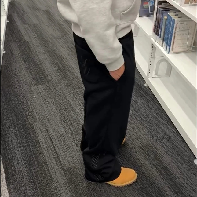 Unisex Joggebukser i Gotisk Streetwear-stil – Trendy Double Waist Track Pants | Retro Hip Hop Joggers i Bomull