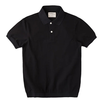 Retro Casual Polo T-skjorte til Herre – 100% Bomull, Kortermet Sommerstil