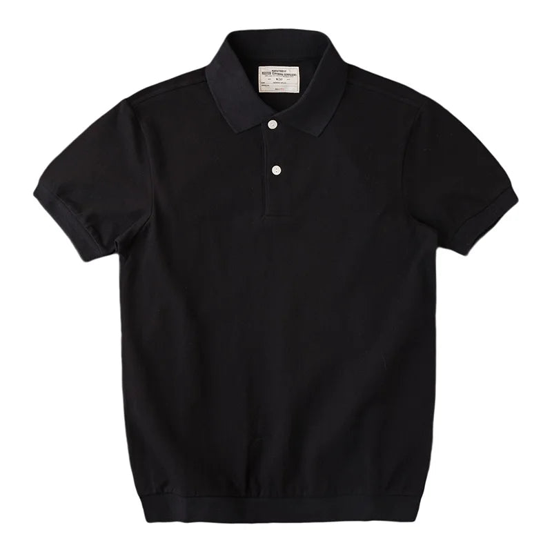 Retro Casual Polo T-skjorte til Herre – 100% Bomull, Kortermet Sommerstil