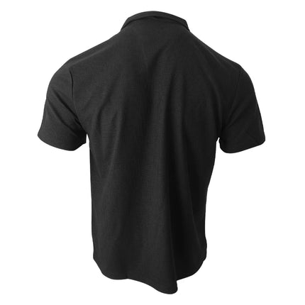 Vaffelstrikket Polo T-skjorte for Herre – Kortermet V-hals med Krage (Sommer 2024)