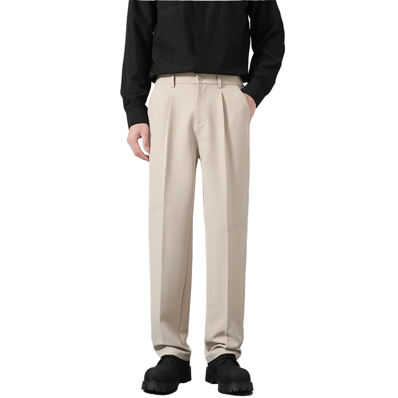 Klassiske Herrebukser – Elastisk Midje & Tidløs Passform | Business Casual Bukser i Koreansk Stil (S–4XL)