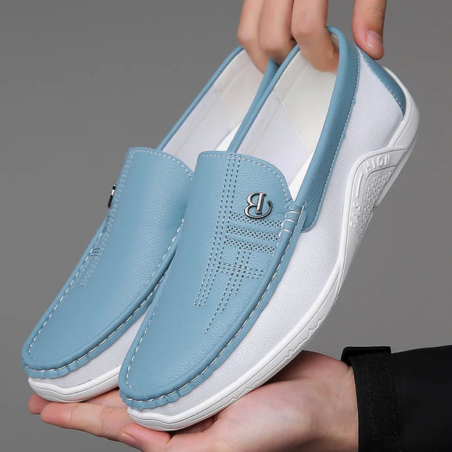 Herresko i Ekte Skinn – Klassiske Slip-on Loafers til Business og Hverdag