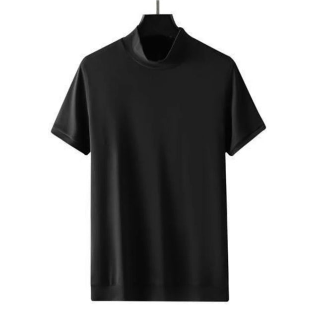 Klassisk Y2K Turtleneck T-skjorte for Herre – Kortermet Streetwear i Myk Modal