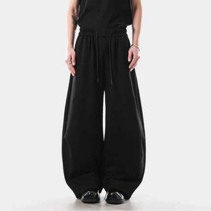 Grå Baggy Joggebukser – Vide Unisex Bukser med Lang Snøring | Urban Streetwear med Buet “Lantern”-Design