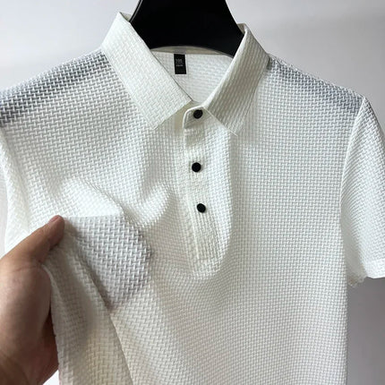 Kortermet Polo T-skjorte for Herre – Sommerlig, Pustende og Business Casual (M–4XL)