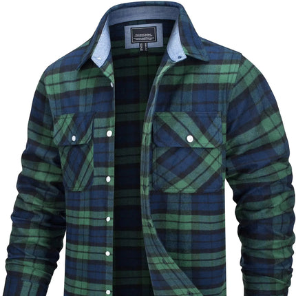 Oversized Rutete Skjortejakke for Menn – Lett Flanellskjorte med Lommer | Streetwear-inspirert Vår- og Høstjakke