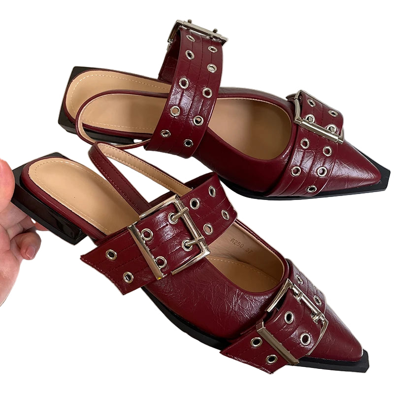 Elegante Slingback Flats med Spenne – Komfort og Stil for Damer