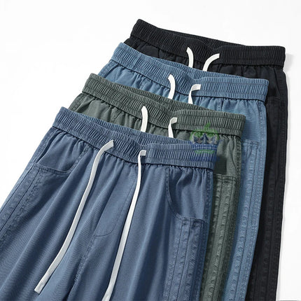 Sommerbukser for Herre i Lyocell – Løse, Vide Joggebukser med Elastisk Midje (opp til 5XL)