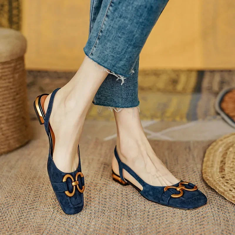 Elegante Damesandaler – Komfortable Slip-On med Lav Hæl