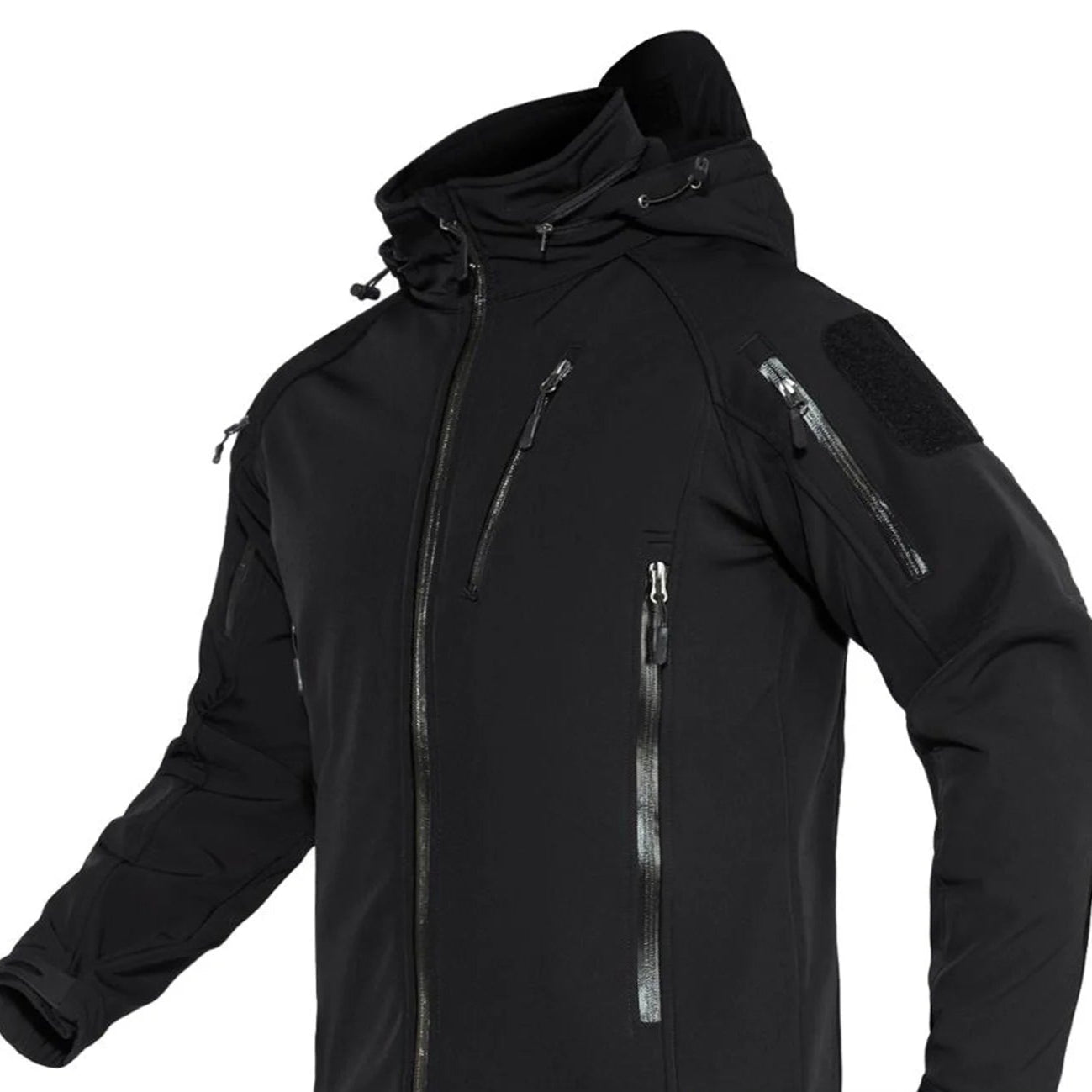 Softshell Jakke med Hette – Vanntett & Vindtett | Varm Fleecefôret Herrejakke til Tur & Hverdag