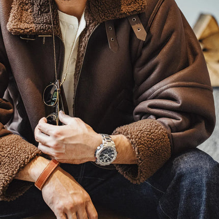 Vintage B3 Bomberjacke für Herren – Skinnjacke aus Fleece