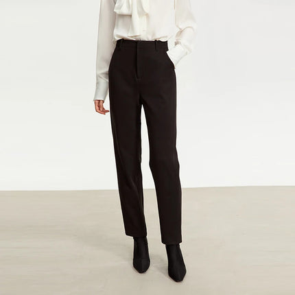 Ullbukser for Kvinner – Ankelkort Minimalistisk Design | Varm, Elegant og Komfortabel Vinterbukse i Klassisk Stil