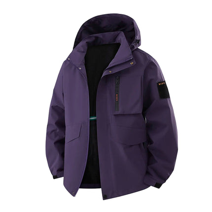 Utendørsjakke for Menn i Store Størrelser (Opptil 8XL) – Vanntett og Vindtett Hettejakke | Perfekt til Tur, Arbeid og Reise