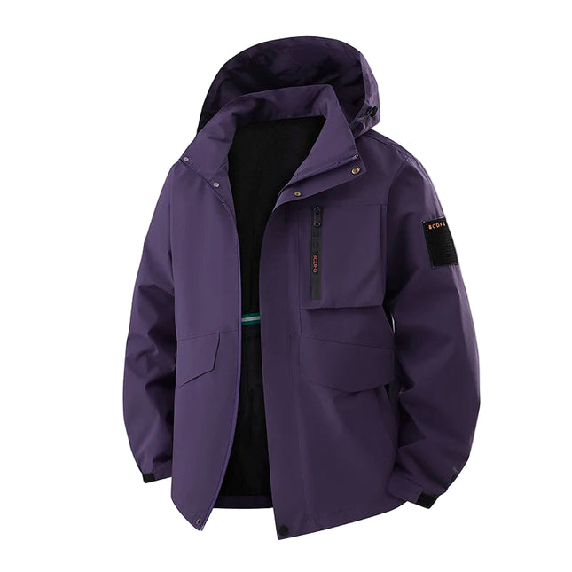 Utendørsjakke for Menn i Store Størrelser (Opptil 8XL) – Vanntett og Vindtett Hettejakke | Perfekt til Tur, Arbeid og Reise